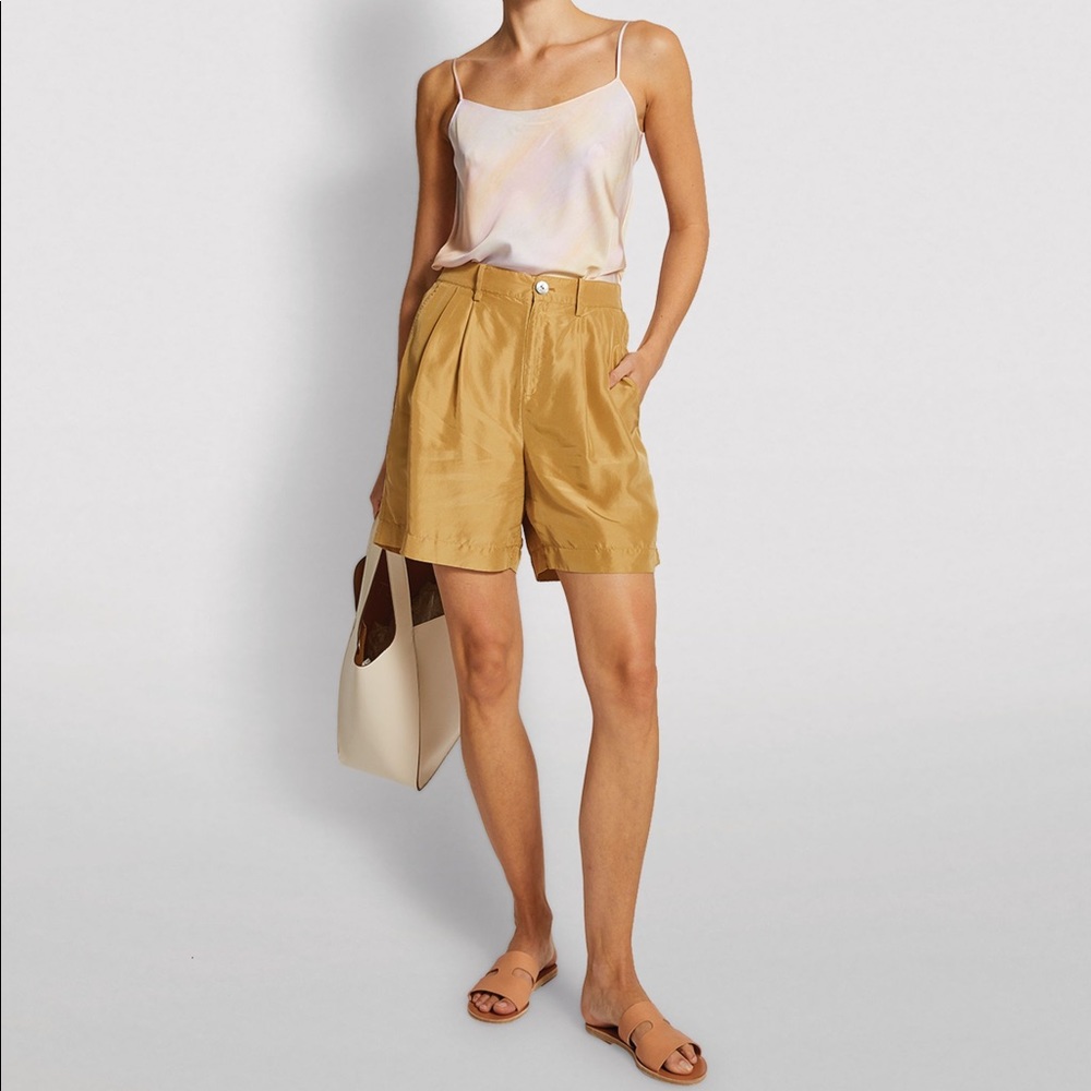 Vince New without Tag Drapey High Waist Silk Shorts In Coastal
